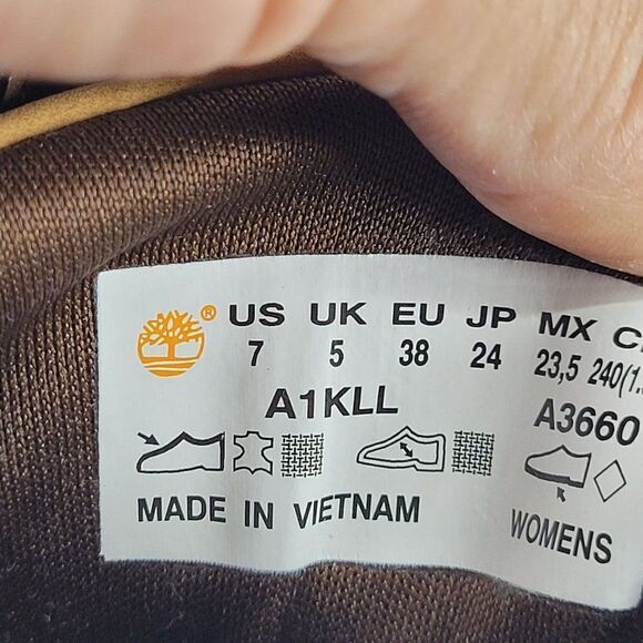 Timberland Womens Leather Boots 7 Tan Ankle Brinda Nubuck Lace Up Shoes Hiking - Picture 12 of 14